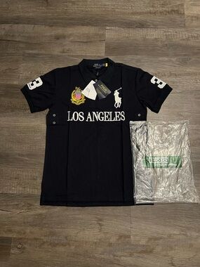 1:1 Ralph Lauren Black Los Angeles Embroidered Polo
